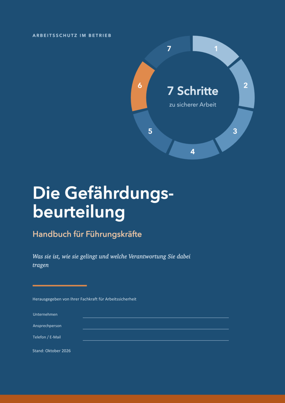 Originaldeckblatt: Die Gefährdungsbeurteilung – Handbuch für Führungskräfte